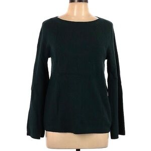 LOFT Dark Green Sweater with Bell Sleeves